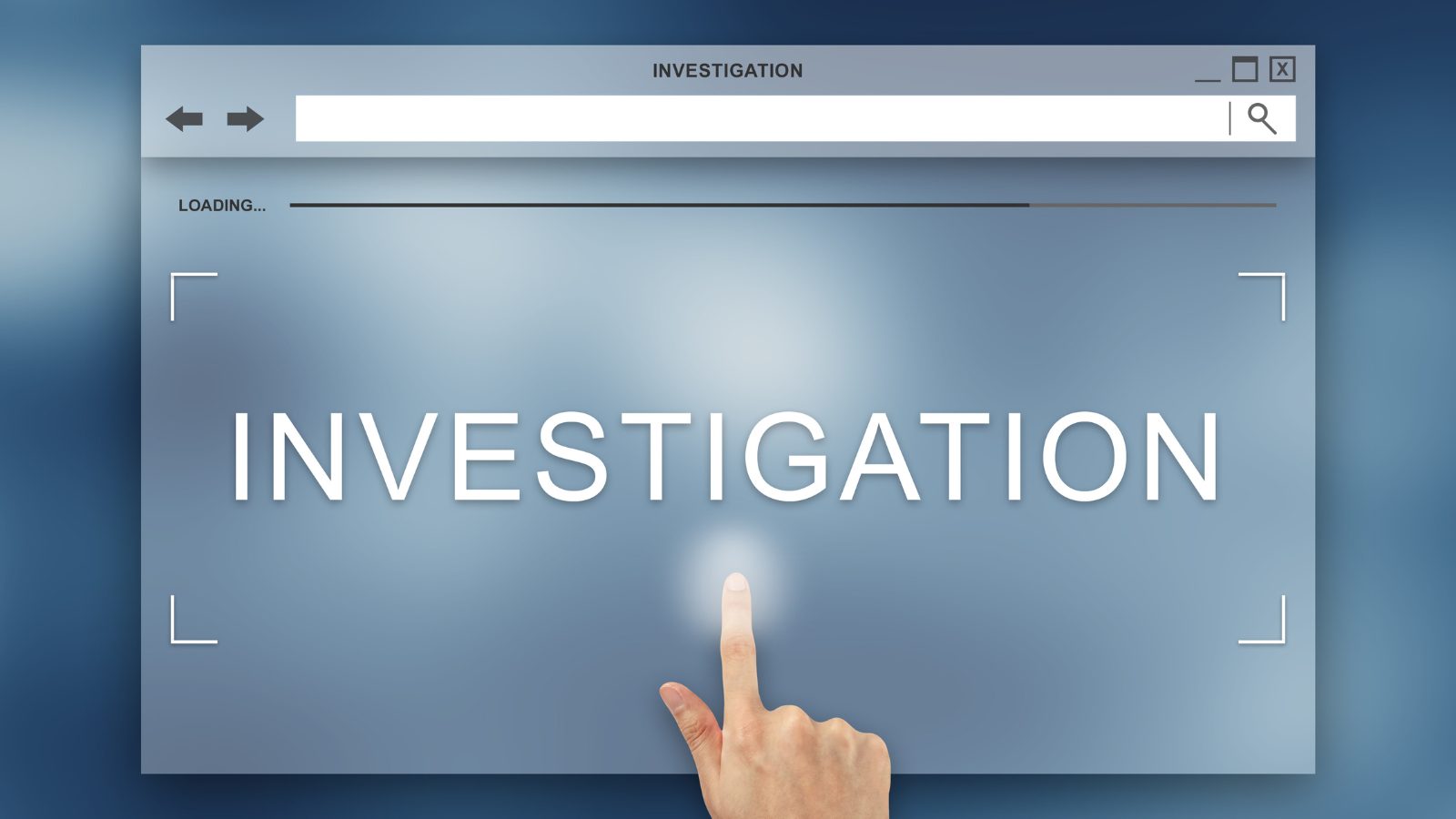 Interfaccia di ricerca digitale che rappresenta un''investigazione multi-fonte online